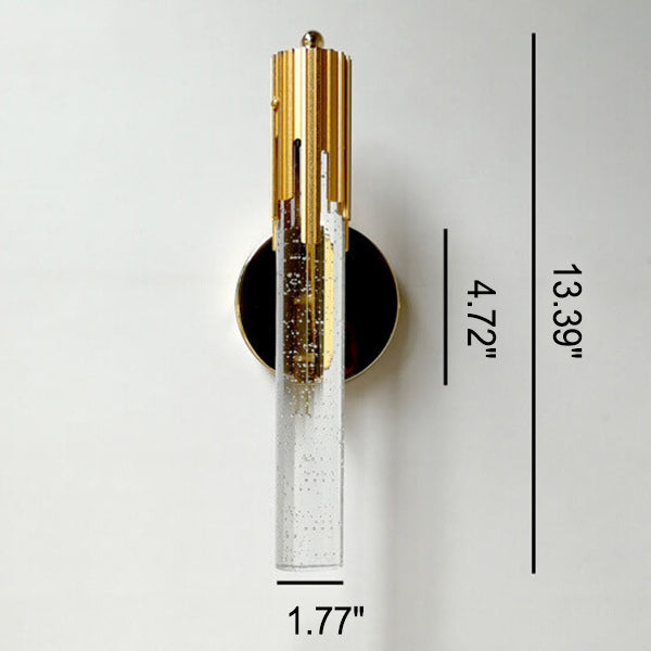 Gold Bubble Crystal Column Wall Lamp
