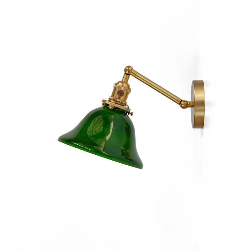 Green Glass Brass Wall Lamp