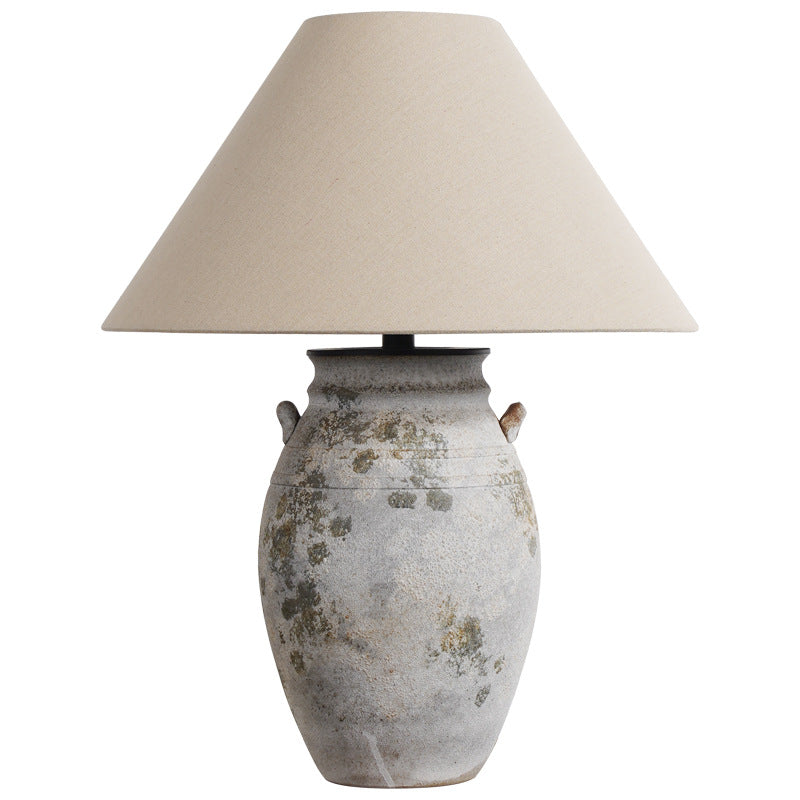 Ceramic Fabric Metal Conic Table Lamp