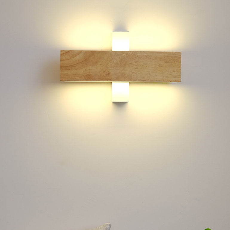 Log Rectangular Flat Rotatable Wall Lamp