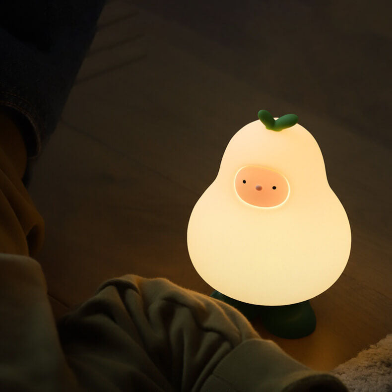Cartoon Pear Silicone Night Table Lamp