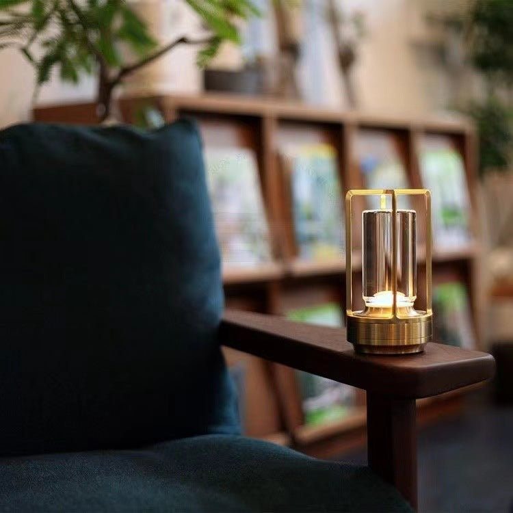 Aluminum Acrylic Rechargeable Night Table Lamp