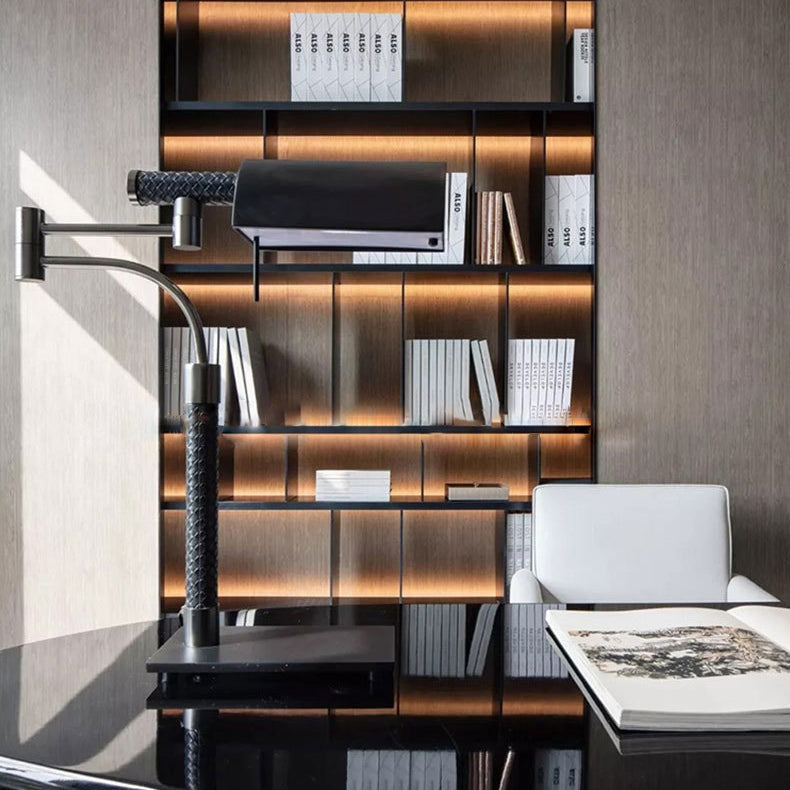 Rectangular Cylinder Iron Leather Table Lamp