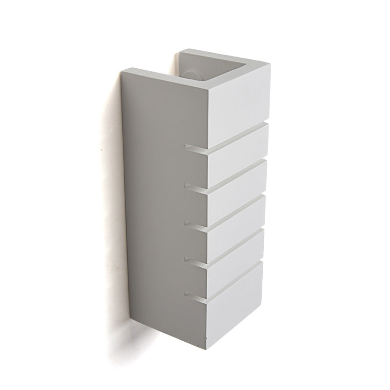 Square Striped Plaster Wall Lamp