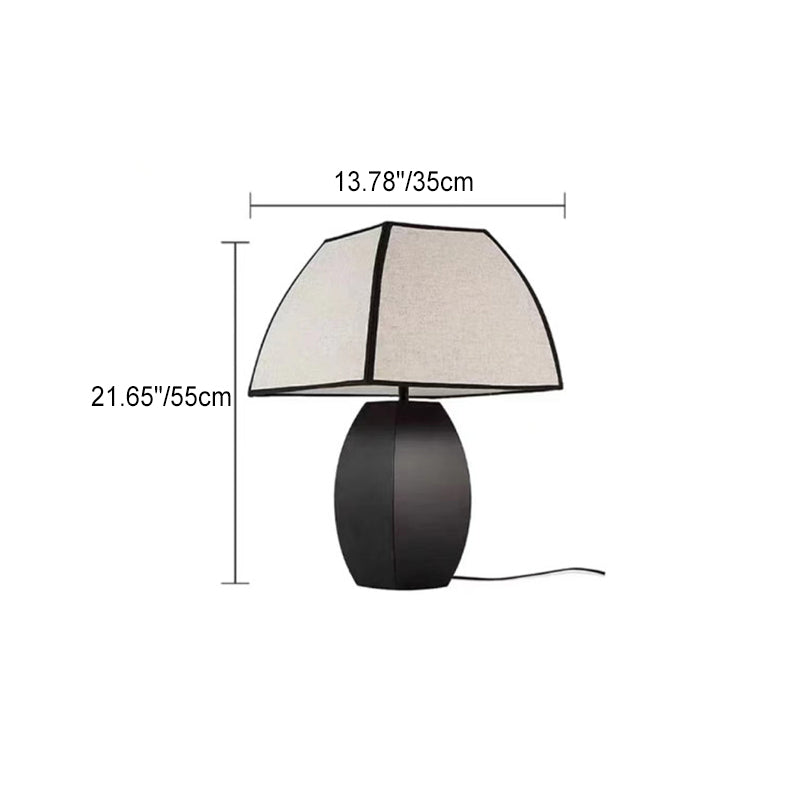 Quadrilateral Column Iron Fabric Table Lamp
