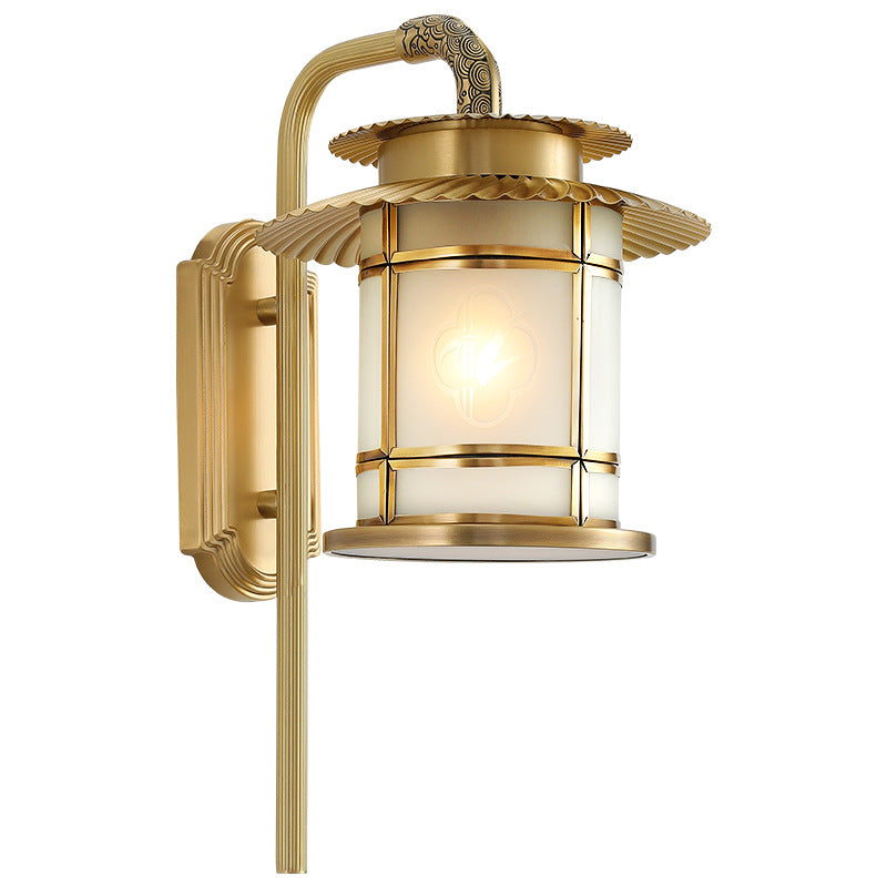 Copper Lantern Design Hallway Wall Lamp