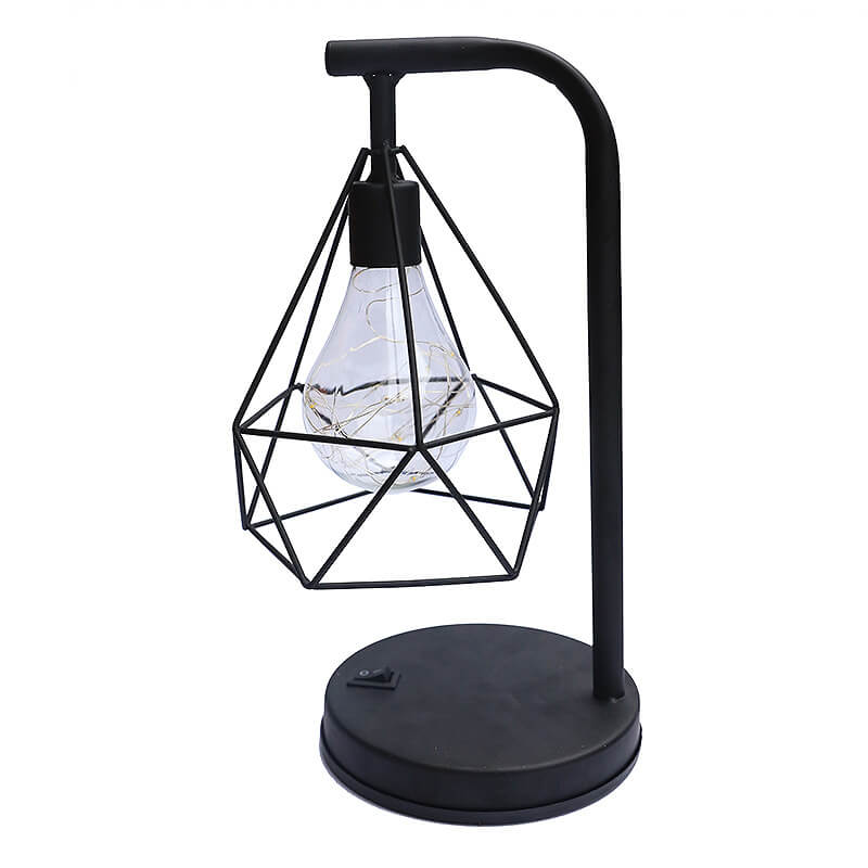 Decorative Diamond Iron Battery Table Lamp