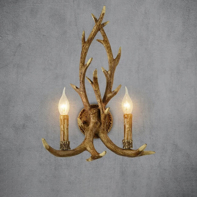 Resin Antler 2-Light Wall Lamp