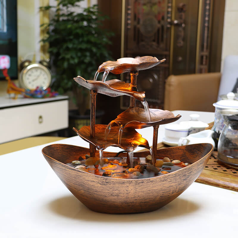 Lotus Leaf Yuanbao Flowing Table Lamp