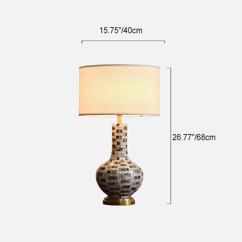 Canvas Shell Decor Vase Table Lamp
