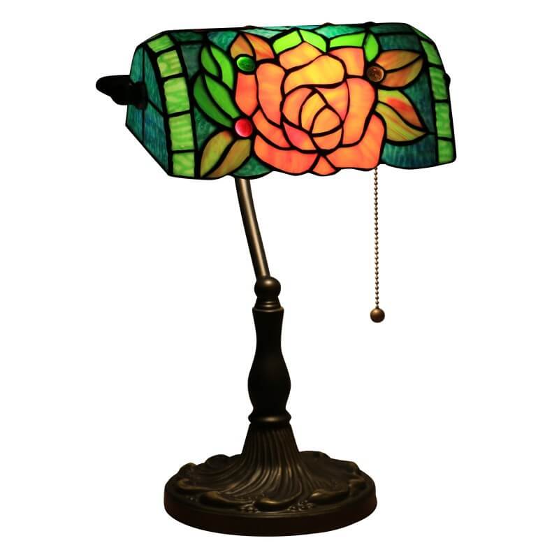 Blooming Flowers Stained Glass Table Lamp