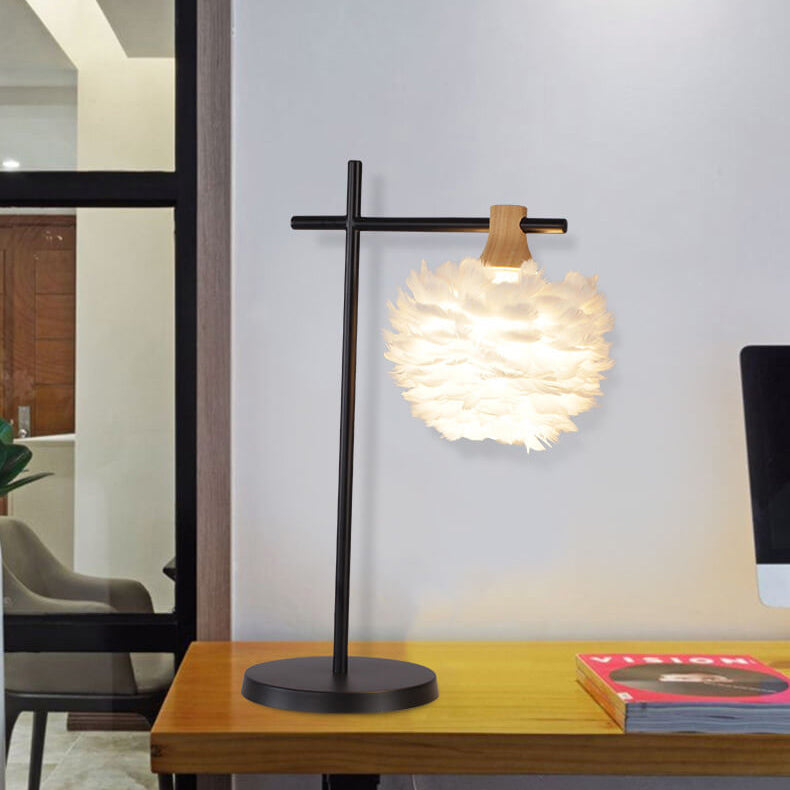 Feather Fishing Rod Table Lamp