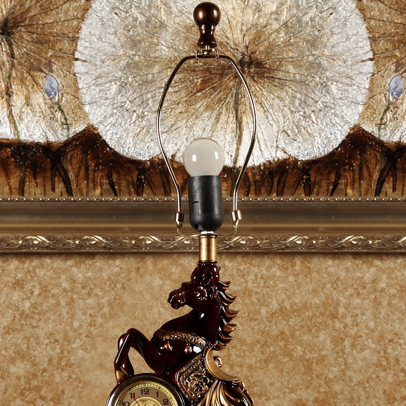 Horse Round Trapezoidal Resin Table Lamp