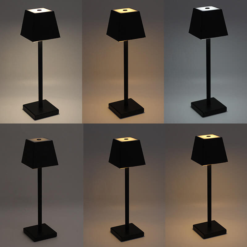 Solid Color Square Metal Table Lamp