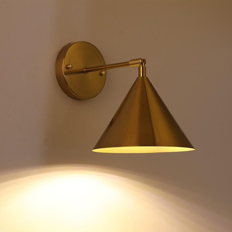 Iron Plated Brass Cone Wall Lamp