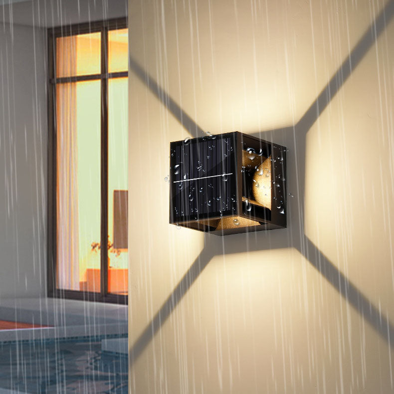 Square Striped Aluminum Garden Outdoor Light