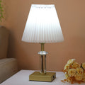 Cone Pleated Fabric Crystal Table Lamp