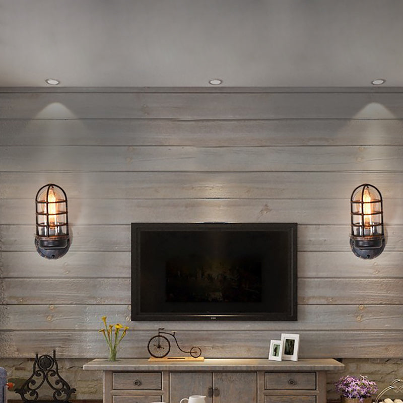 Aluminum Round Cage Entryway Wall Lamp