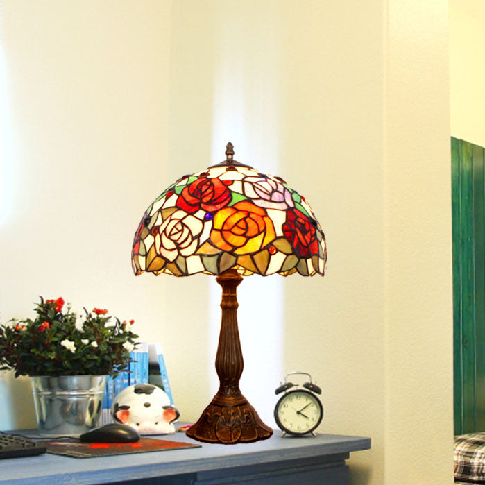 Alloy Four-Color Rose Table Lamp