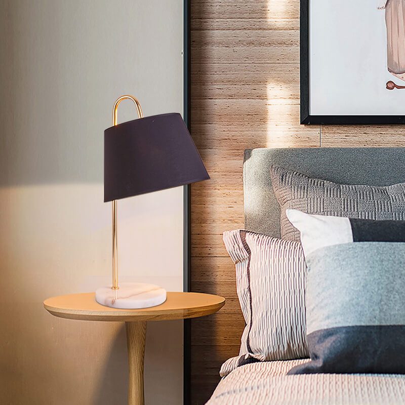 Solid Color Fabric Marble Table Lamp