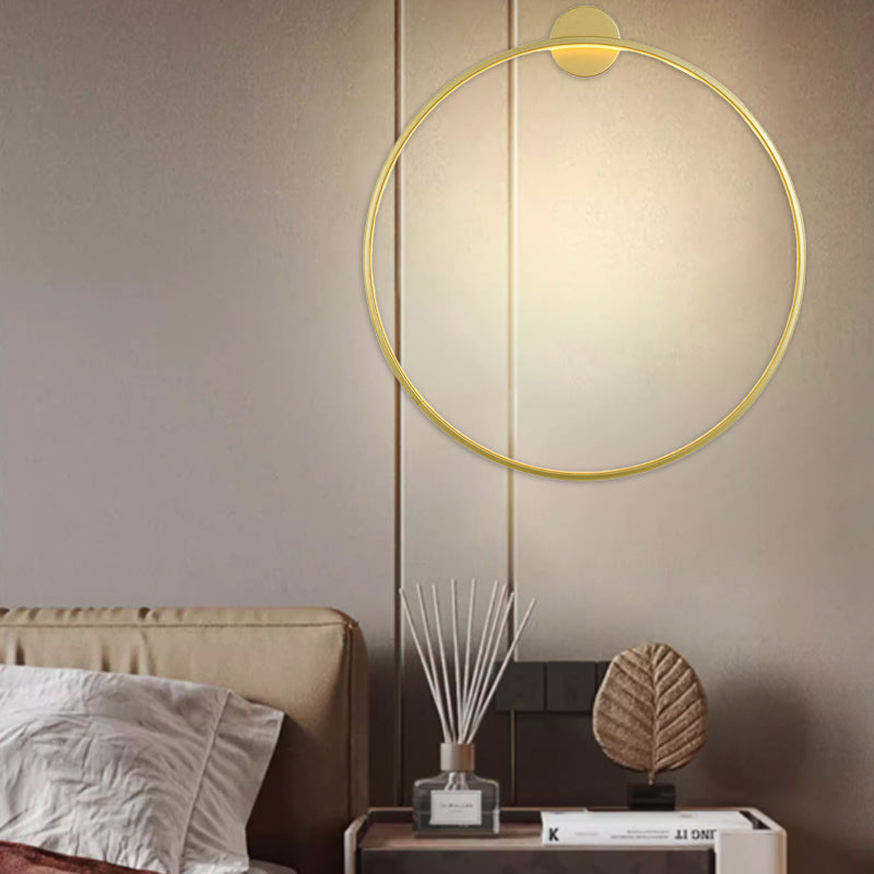 Aluminum Acrylic Round Bedroom Wall Lamp