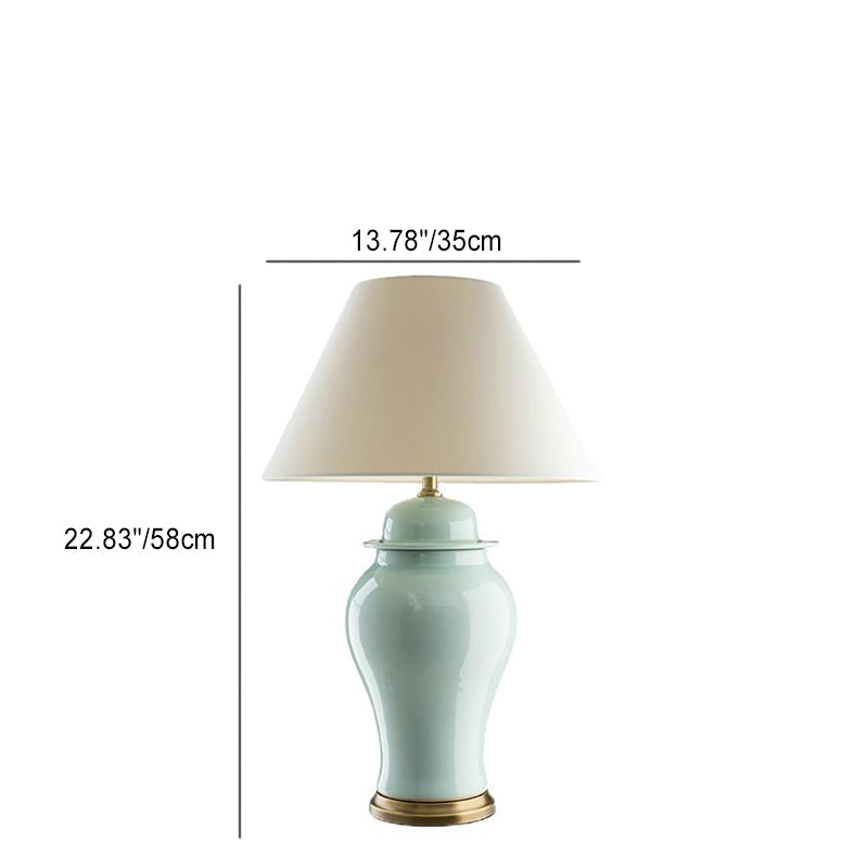 Ceramic Fabric Conic Vase Table Lamp
