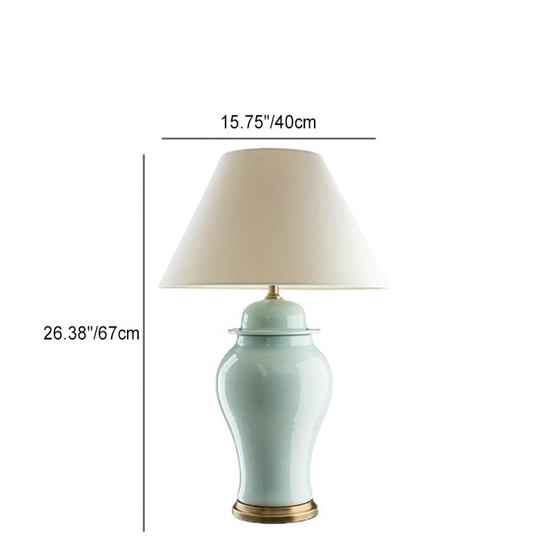 Ceramic Fabric Conic Vase Table Lamp