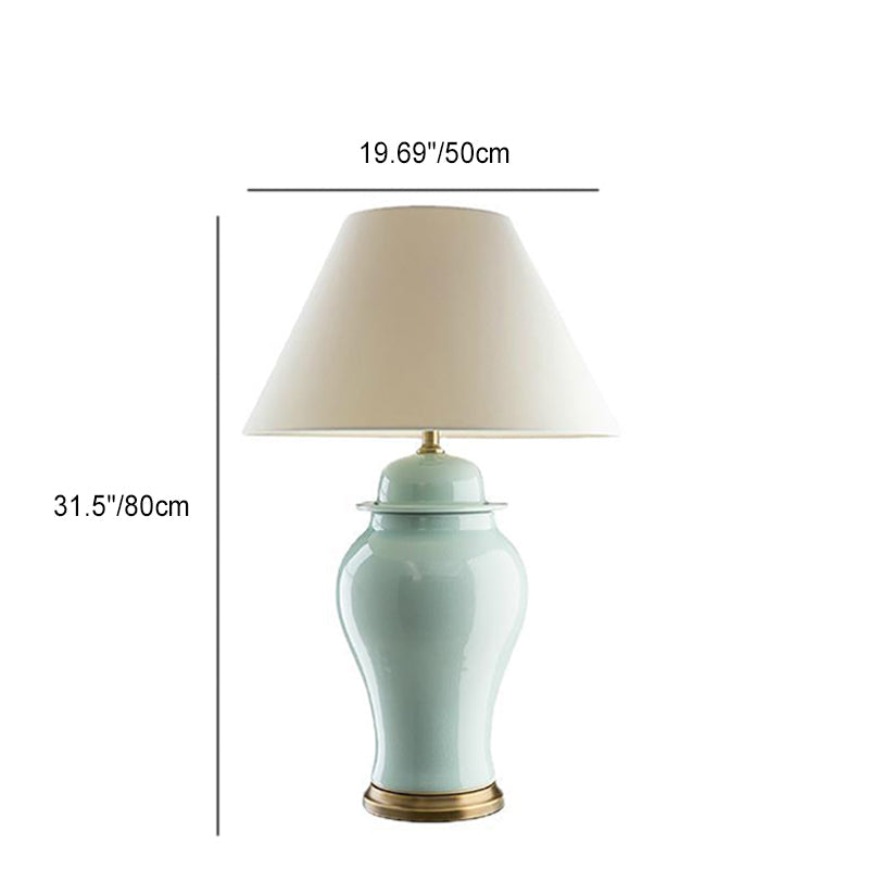 Ceramic Fabric Conic Vase Table Lamp