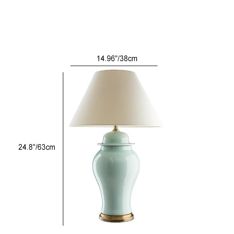 Ceramic Fabric Conic Vase Table Lamp