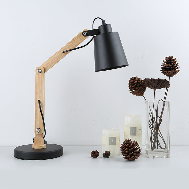 Classical Collapsible Wooden Iron Table Lamp