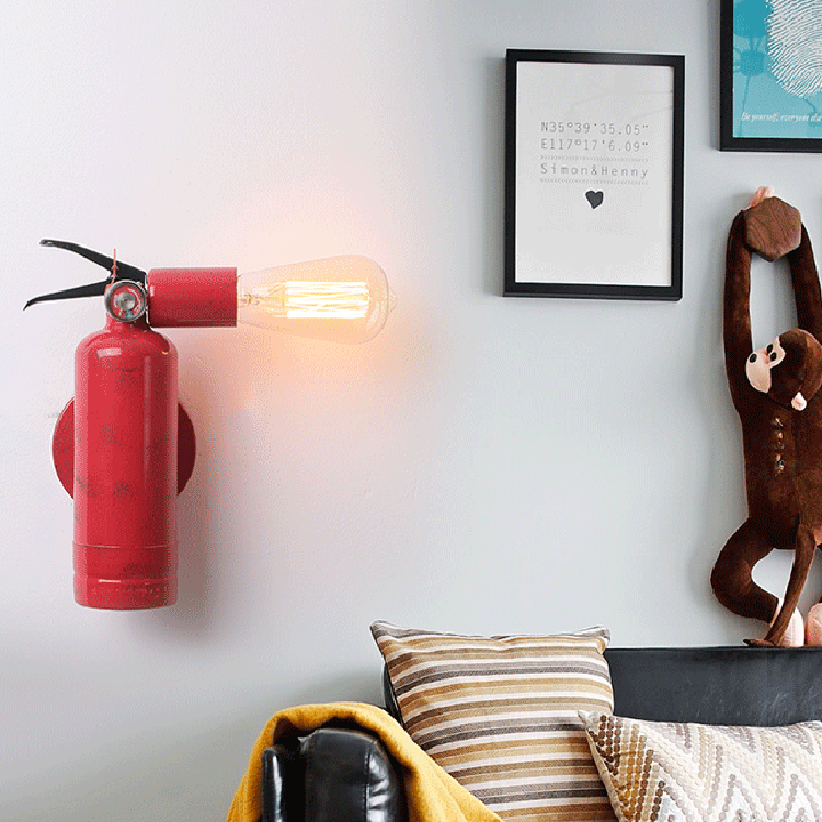 Fire Extinguisher Iron Living Wall Lamp