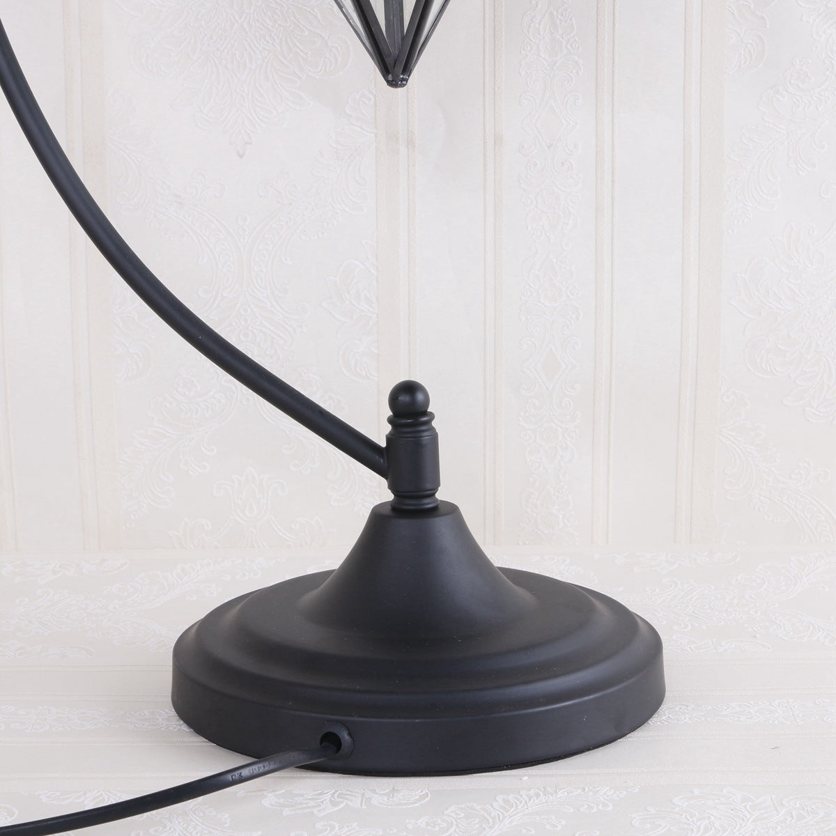 Pentagram Iron Glass Bedroom Table Lamp