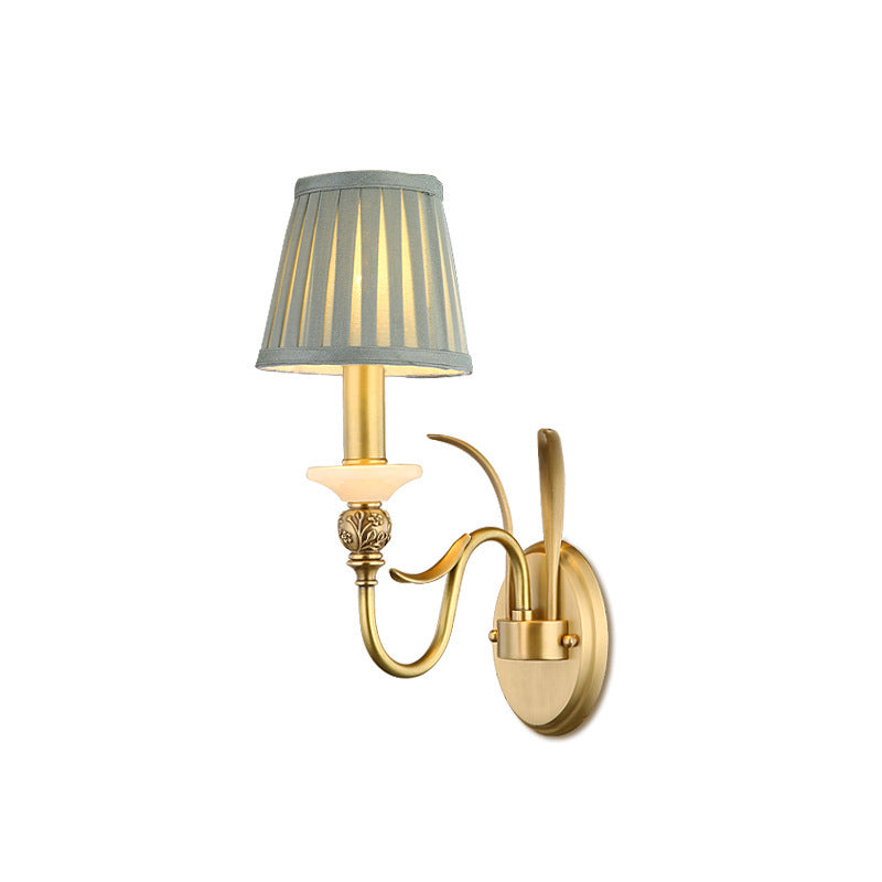 Provincial Fabric Cone Copper 2-Light Wall Lamp