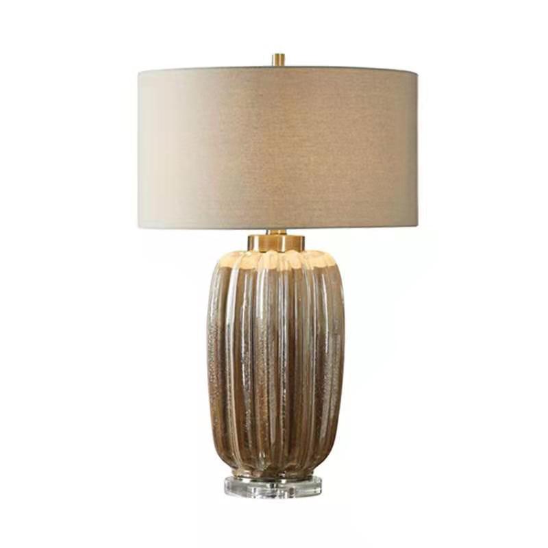 Column Ceramic Fabric Living Table Lamp