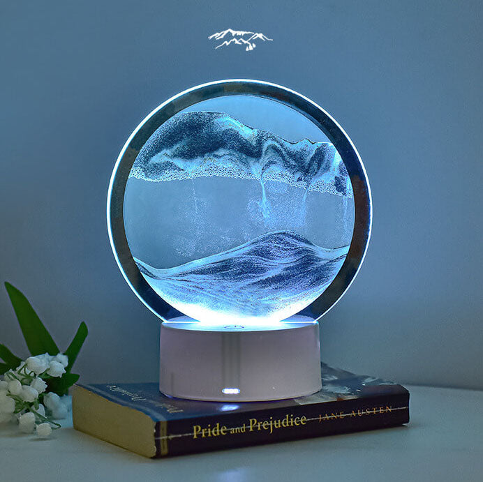Round Hourglass Quicksand 3D Table Lamp