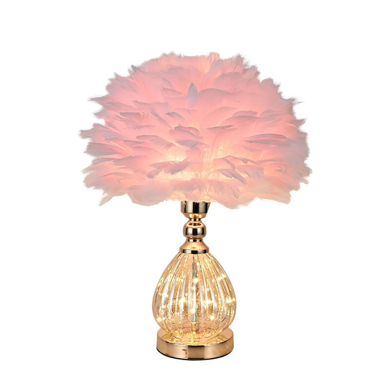Wrought Iron Feather Vase Table Lamp