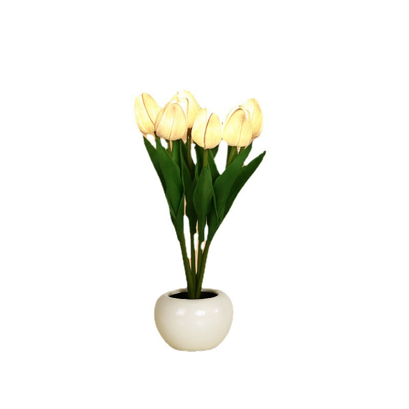 PU Ceramic Tulip Simulated Table Lamp