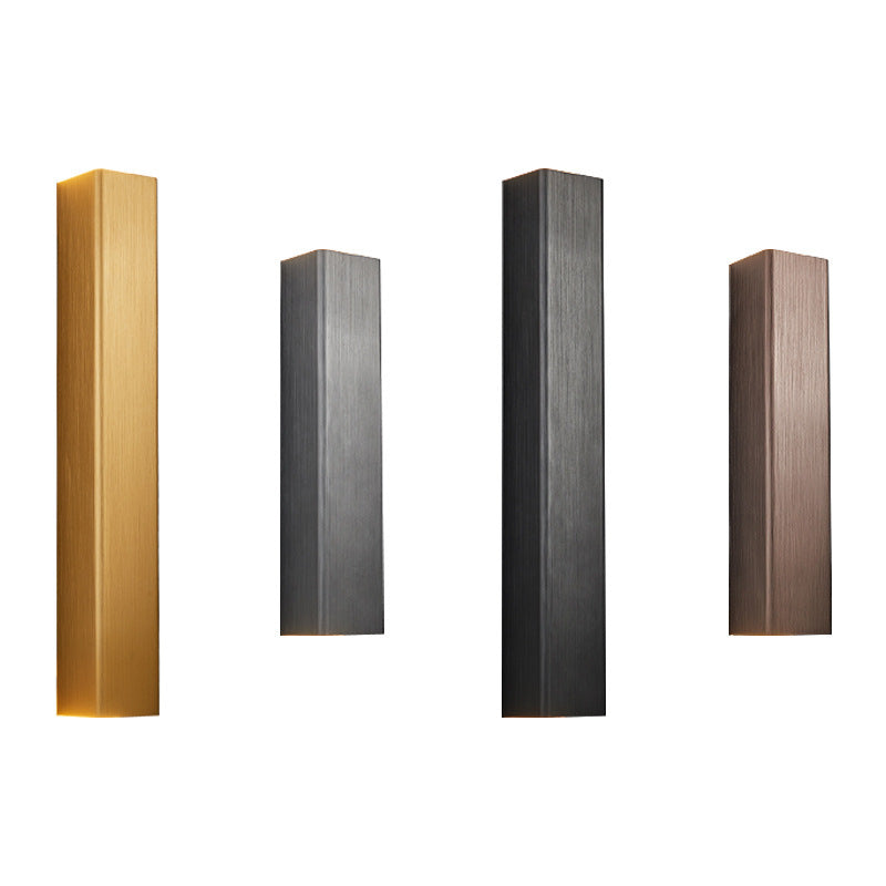 Brushed Aluminum Rectangular Column Wall Lamp