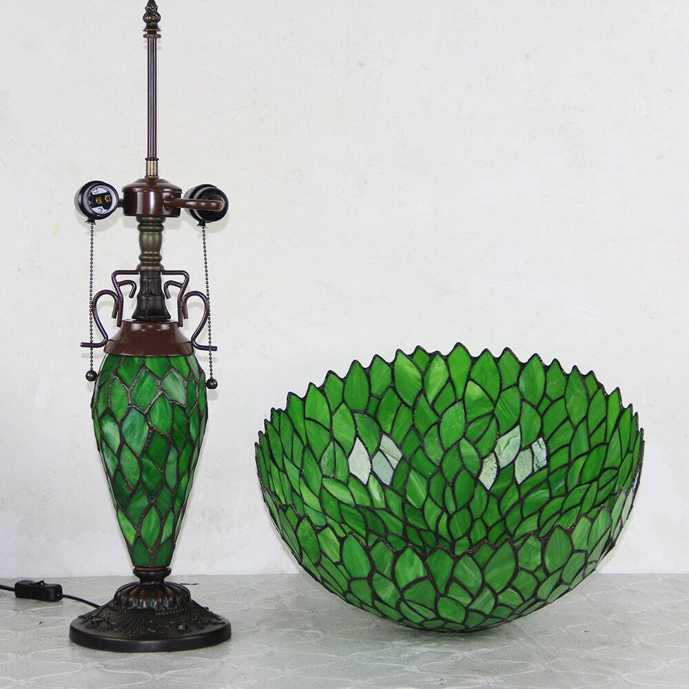 Glass Iron 2-Light Table Lamp