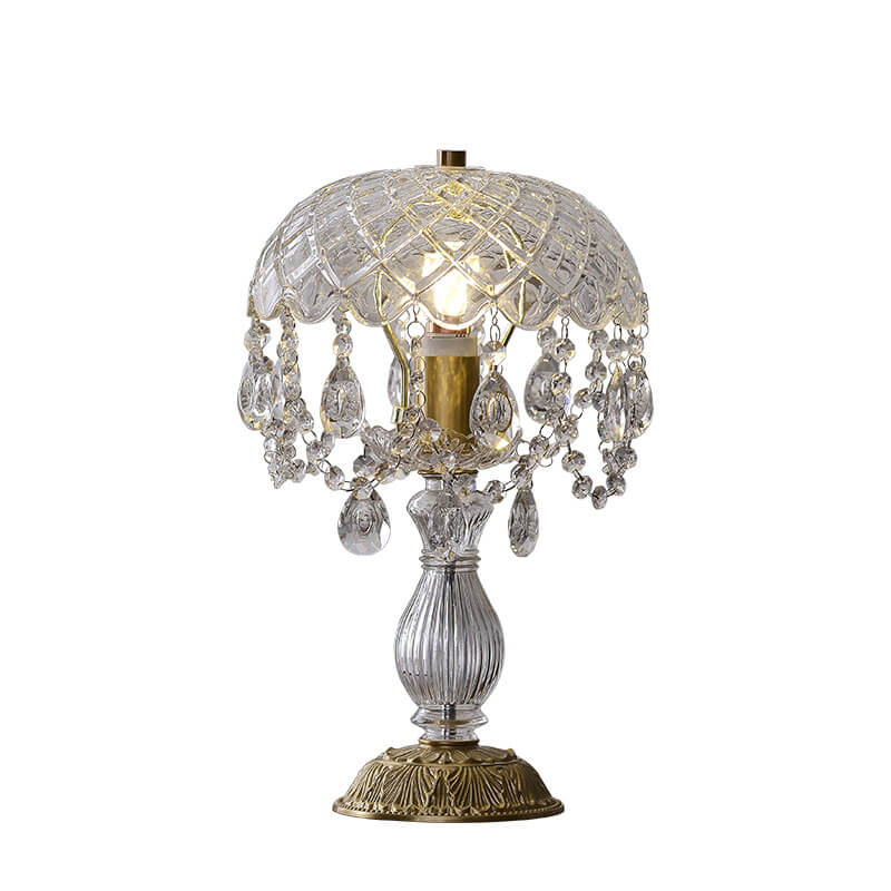 Clear Crystal Round Tassel Table Lamp