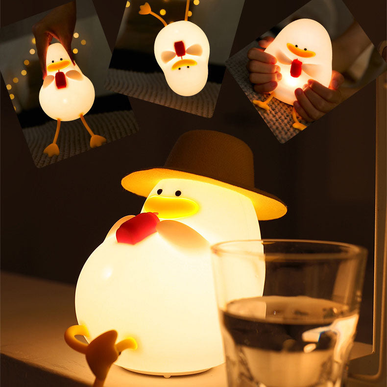 Cartoon Silicone Duck Pat Table Lamp