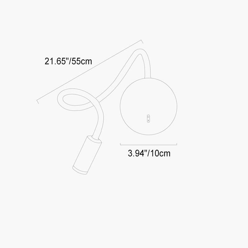 Round Retractable Bent Iron Wall Lamp