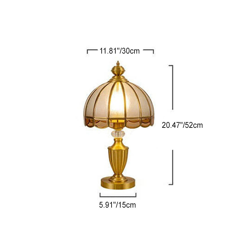 Brass Water Pattern Glass Table Lamp