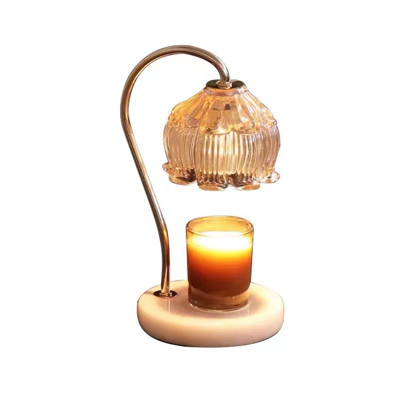 Floral Marble Glass Melting Table Lamp