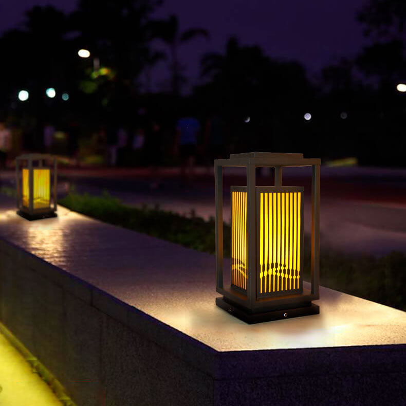 Square Cage Lawn Path Outdoor Light