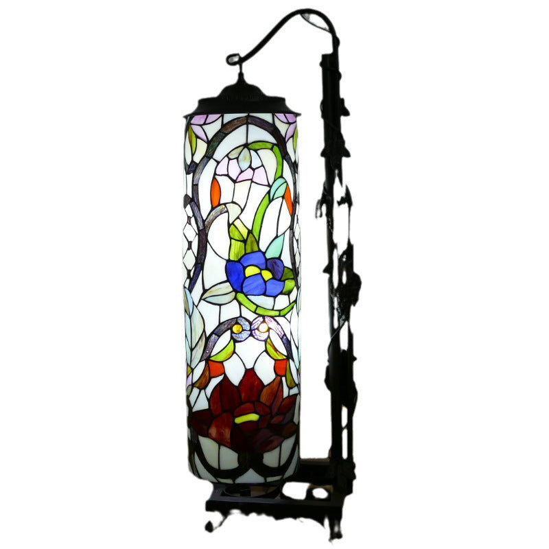 Column Iron Glass Living 2-Light Floor Lamp