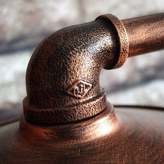 Industrial Steampunk Copper Water 2-Light Floor Lamp