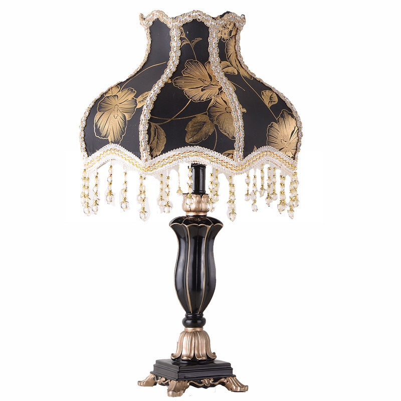 Fabric Cone Tassel Resin Table Lamp