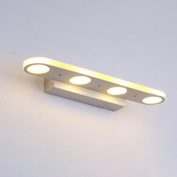 White Long Oval Acrylic 4-Light Wall Lamp