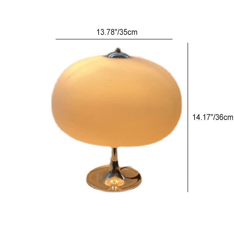 Oval Mushroom Iron Glass 3-Light Table Lamp